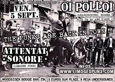 Oi Polloi + Attentat Sonore, Limoges, 5 septembre 2008